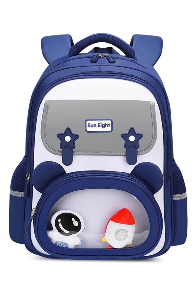 SUN EIGHT Premium 15.5-inch Light Weight School Backpack Water Resistant Polyester Kid’s Daypack for Boys, SE22260, Blue - Image 3